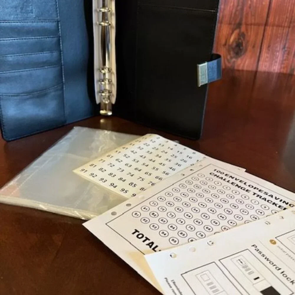 100 Envelope Savings Challenge Password Lock Binder money‎ saving goals secure